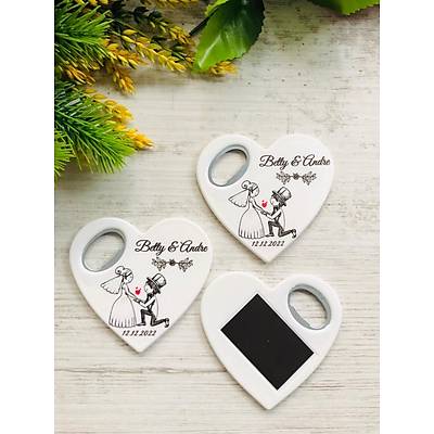 Gelin ve Damat Kalp Magnet