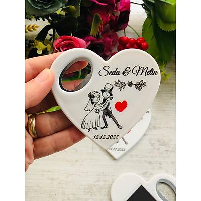 Gelin ve Damat Kalp Magnet