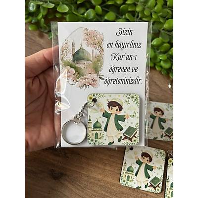 Seri Sonu Kuran Kursu Ah�ap Anahtarl�k 5x5 cm