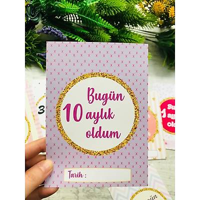 Kz ocuk Prenses Tac Temal 12'li Ay Kartlar