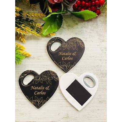 Siyah Gold Temal� Kalp Magnet