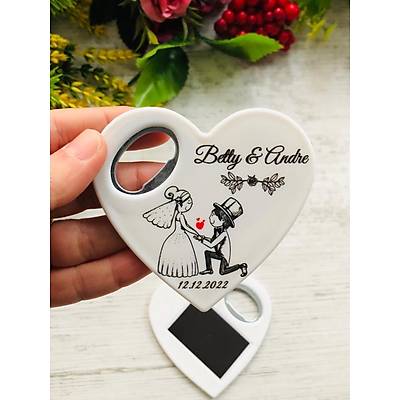 Gelin ve Damat Kalp Magnet