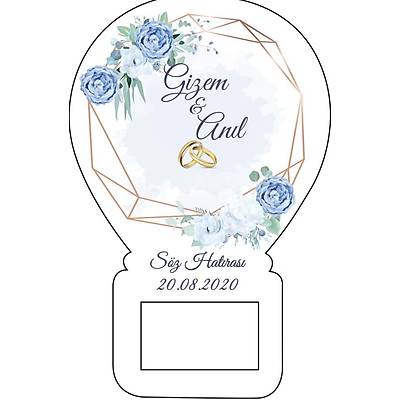 Balon Aacakl Magnet Mavi iekli