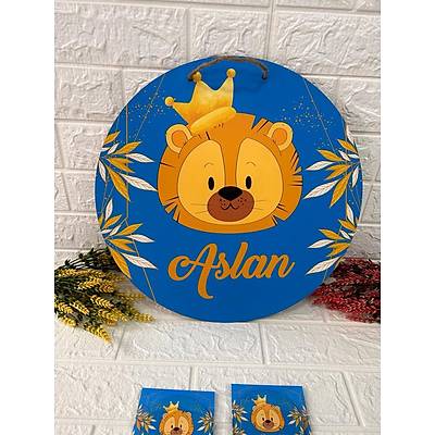 38 cm Ah�ap Kap� S�s�- Aslan Temal�