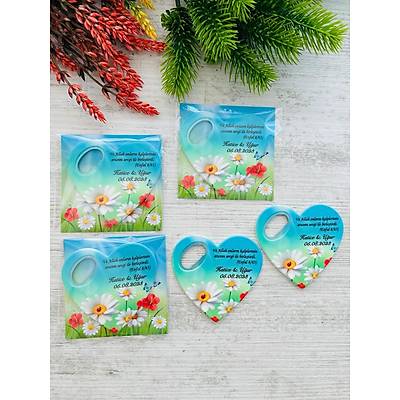 Papatya ve U�urB�ce�i  Temal� Kalp Magnet