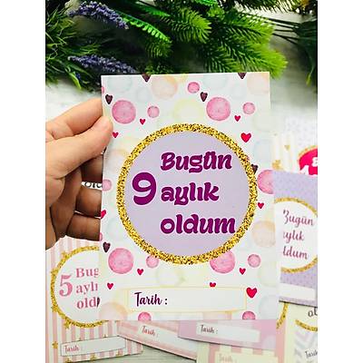 Kz ocuk Prenses Tac Temal 12'li Ay Kartlar