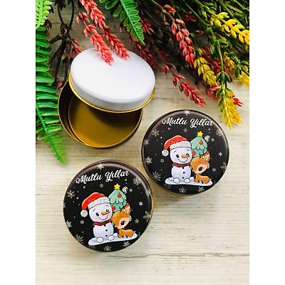 Yeni Yl Temal  Mini Metal Kutu