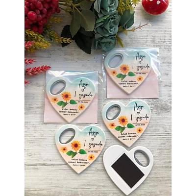 Ay�i�ek Temal� Kalp Magnet