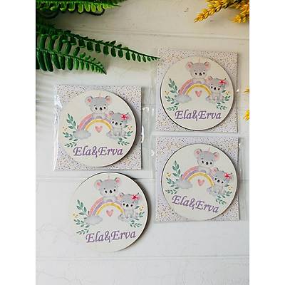 �kiz Koala Temal�  3 mm Ah�ap Magnet