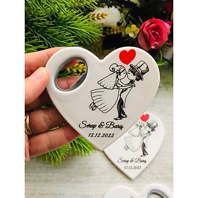 Gelin ve Damat Kalp Magnet