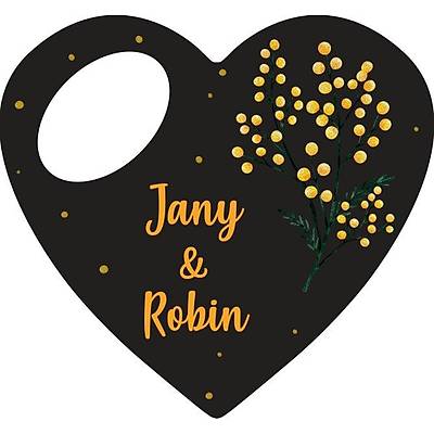 Sar� �i�ek Temal� Kalp Magnet