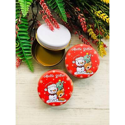 Yeni Yl Temal  Mini Metal Kutu