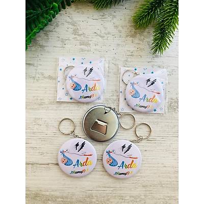 Leylek ve Bebek Temal� A�acakl� Anahtarl�k