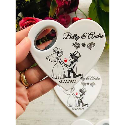 Gelin ve Damat Kalp Magnet
