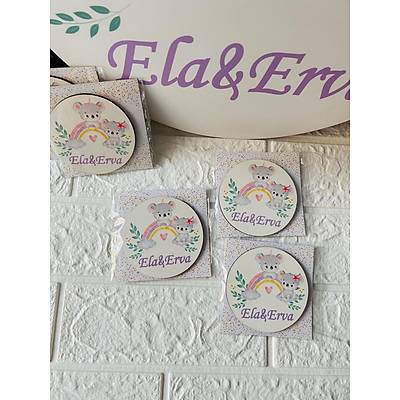 �kiz Koala Temal�  3 mm Ah�ap Magnet