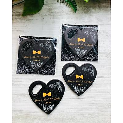 Siyah  Temal� Kalp Magnet