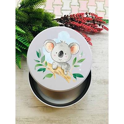 Uv Baskl Bo Metal Kutu Koala Desen