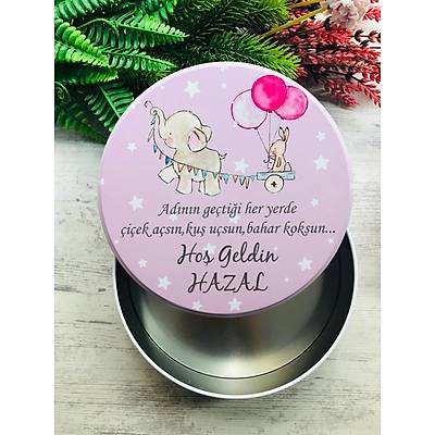 Uv Baskl  Bo Metal Kutu  Tavan ve Fil 21,5x21,5 cm (stediiniz Grsel de Hazrlanr)