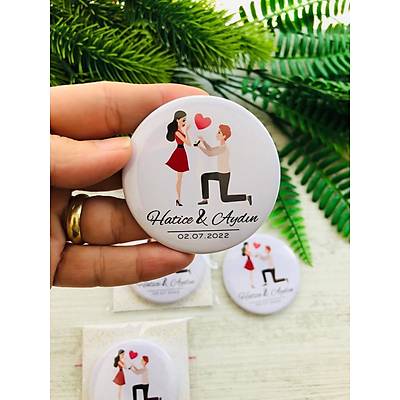 Damat ve Gelin Buton  A�acakl� Magnet