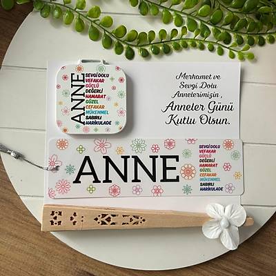 Anneye �zel  Hediye-Ah�ap Yelpaze +Ayna+Pvc Ayra�