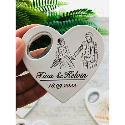 Gelin ve Damat Kalp Magnet
