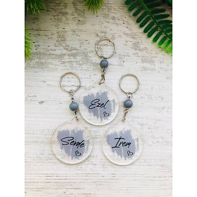 Suluboya Desen Temal� Pleksi Anahtarl�k