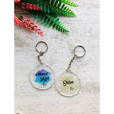 Suluboya Desen Temal� Pleksi Anahtarl�k