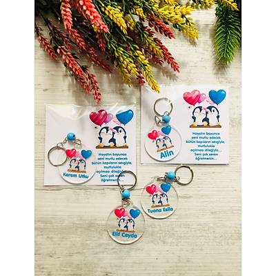 Penguen  Temal� Pleksi Anahtarl�k