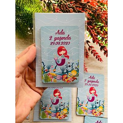 Deniz K�z�Temal� 3 mm Ah�ap Magnet