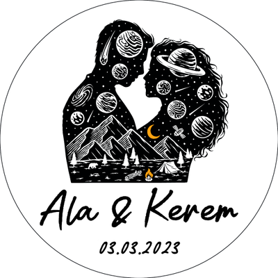 Uv Bask�l� Bo� Metal Kutu Mutlu �ift Temal�