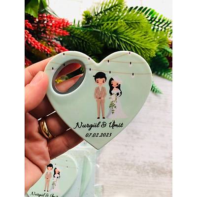Gelin Damat Temal Kalp Magnet