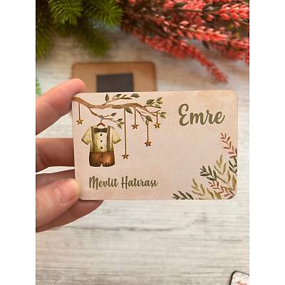 Bebek Kyafeti Temal  3 mm Ahap Magnet