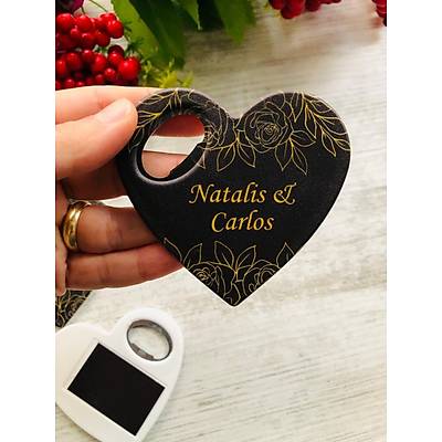 Siyah Gold Temal� Kalp Magnet
