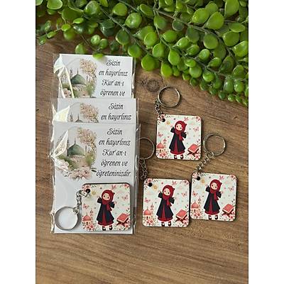 Seri Sonu Kuran Kursu Ah�ap Anahtarl�k 5x5 cm