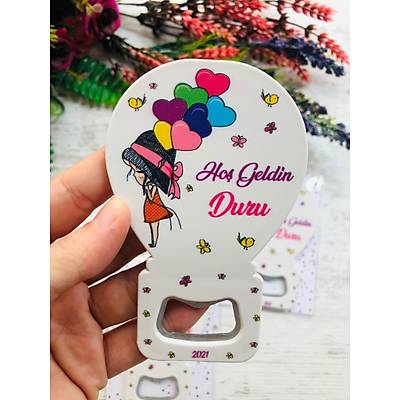 Balon A�acak Magnet Kalpli Balon Tutan K�z