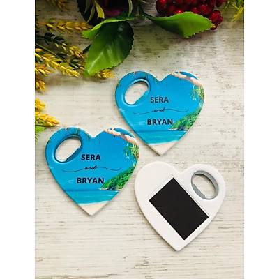 Deniz Manzara Temal Kalp Magnet