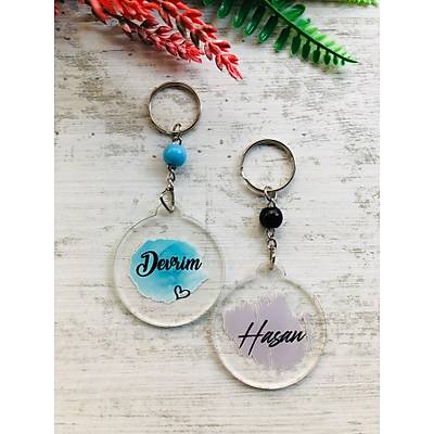 Suluboya Desen Temal� Pleksi Anahtarl�k