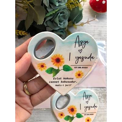Ay�i�ek Temal� Kalp Magnet