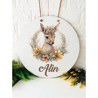 38 cm Ah�ap Kap� S�s�- Ceylan-Geyik Temal�