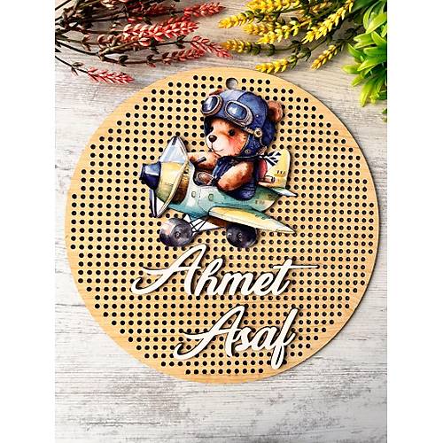 30 cm  Delikli Ah�ap Kap� S�s�-Kabartma Desen-Pilot