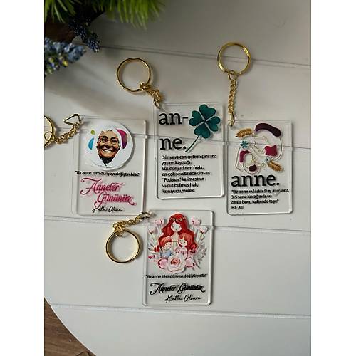Anneler G�n�  5x7 cm Pleksi Anahtarl�k