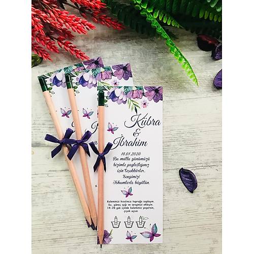 �i�ek Temal� Tohumlu Kalem