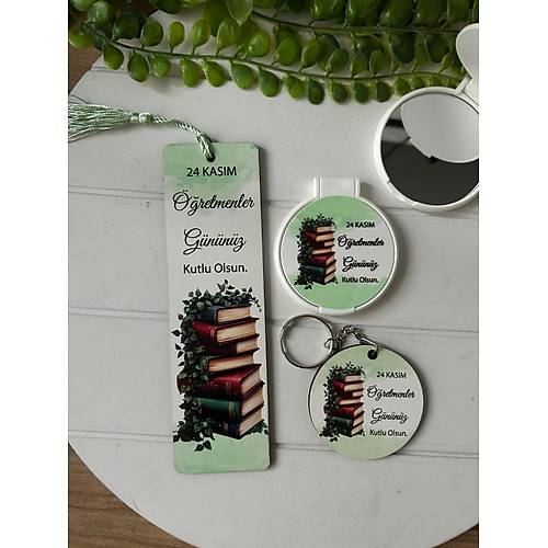 3'l� ��retmenler G�n� Set ( Ayna+Ayra�+Anahtarl�k )