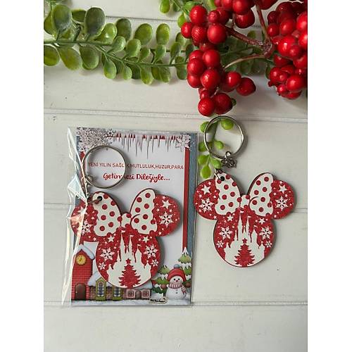 Noel -Yeni Y�l-�ekilli Ah�ap Anahtarl�k