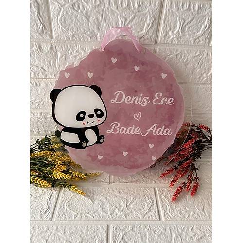 PLEKS� KAPI S�S� 30 CM PANDA TEMALI