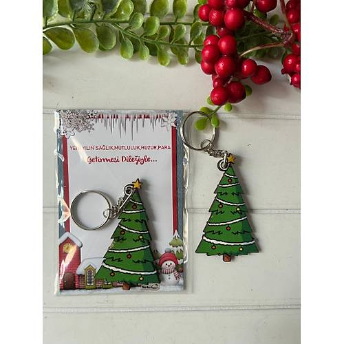 Noel -Yeni Y�l-�ekilli Ah�ap Anahtarl�k