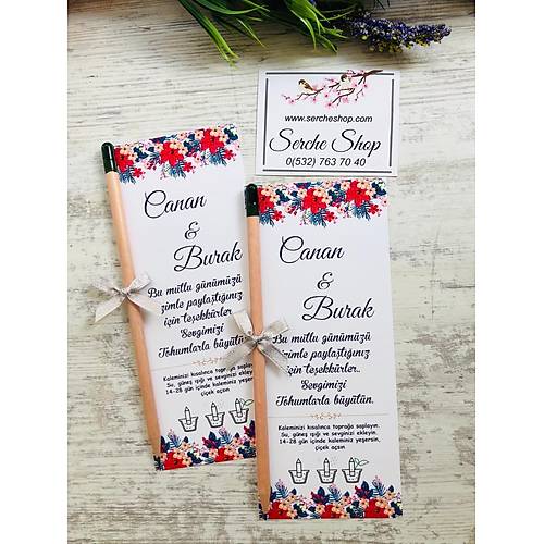 �i�ek Temal� Tohumlu Kalem