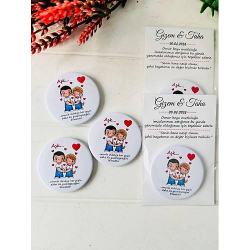 ��psevdi Temal� Buton  A�acakl� Magnet