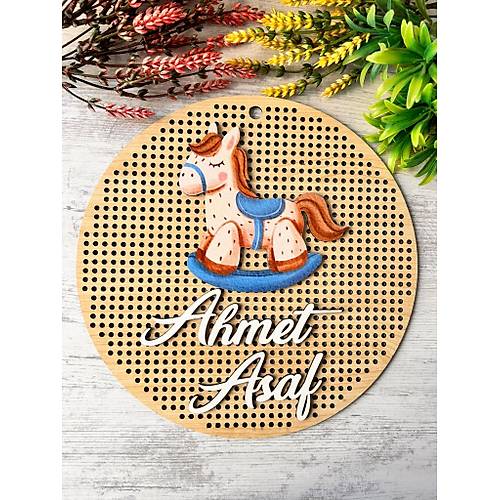 30 cm  Delikli Ah�ap Kap� S�s�-Kabartma Desen-Atl� Kar�nca