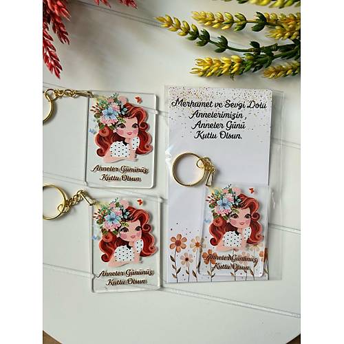 Anneler G�n�  5x7 cm Pleksi Anahtarl�k